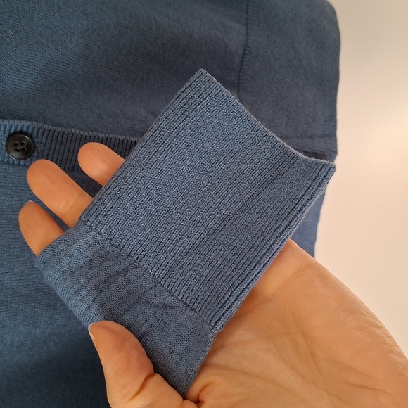 Sunday Best Sky/Cornflower Blue Silk, Cotton & Cashmere Cardigan (Size XXS) - Picture 4 of 7